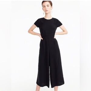 J. Crew Wrap Back Crop-Leg Jumpsuit with Cap Sleeves